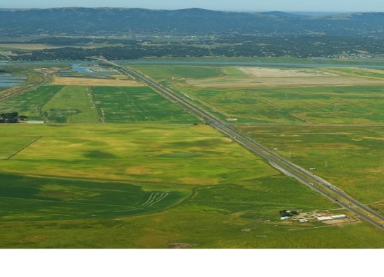 aerial view of sr37 surrounded by green fields